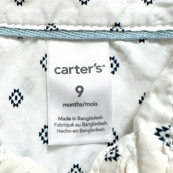 ⭐️ 5 for $25 Carter’s Collared Button Down Shirt Baby Onesie 9 Months - Picture 3 of 4